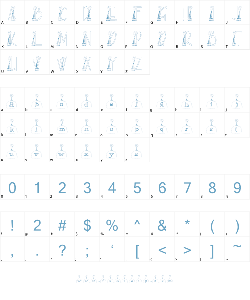 KG GIRAFFE Font Character